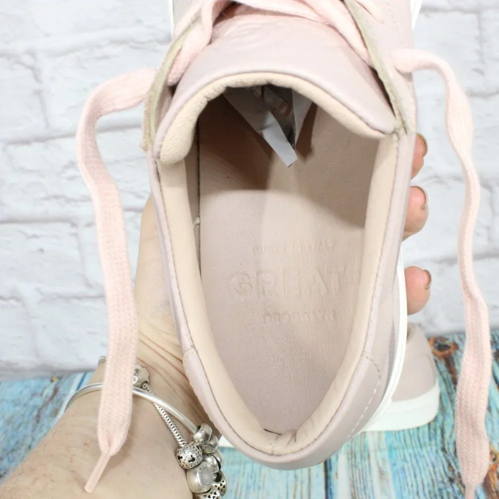 Greats Brookyln Women's Pink Leather Lace Up Low Top Sneakers Size US 9 - Picture 7 of 9